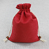Мешочек из искусственного льна 13х18 см, красный