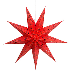 Звезда девятиконечная 45 см, Точки, красный